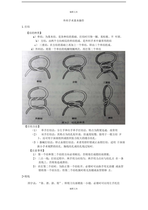 外科基本操作(打结、剪线、拆线、缝合)