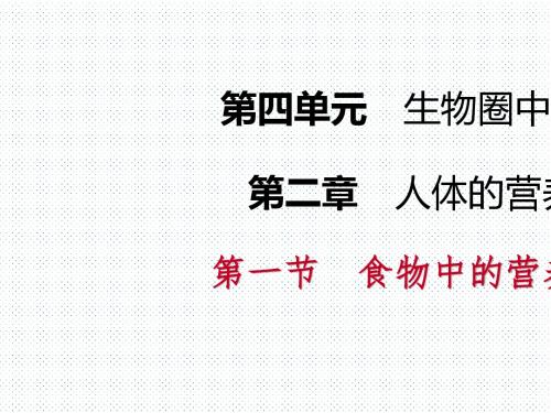第二章第一节食物中的营养物质  糖类、脂肪、蛋白质课件(第1课时)(17张PPT)