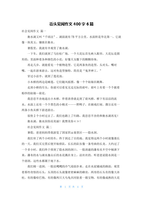 街头见闻作文400字6篇