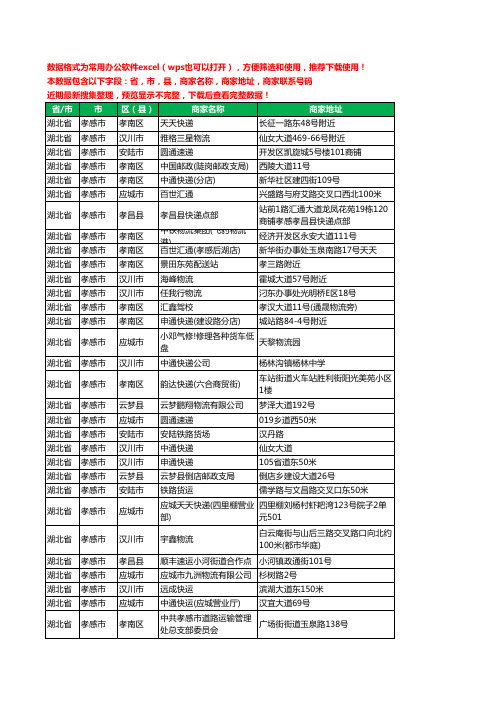 2020新版湖北省孝感市运输工商企业公司商家名录名单黄页联系电话号码地址大全1191家