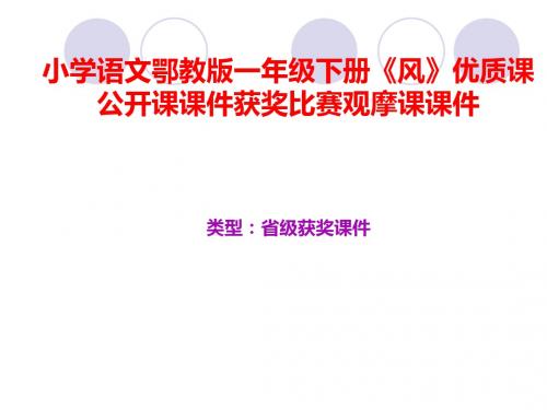 小学语文鄂教版一年级下册《风》优质课公开课课件获奖课件比赛观摩课课件B010