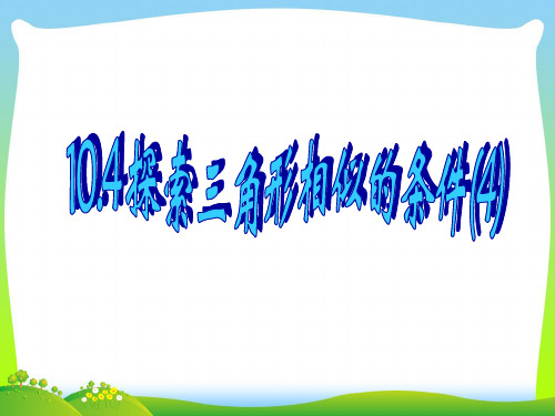 【最新】苏科版九年级数学下册第六章《探索相似三角形条件4》公开课课件