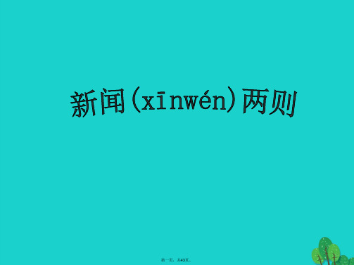 八年级语文上册第一单元1《新闻两则》课件2(新版)新人教版