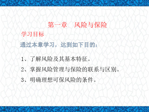 保险学(金融专业)PPT课件：保险学复习