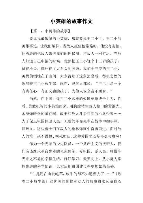 小英雄的故事作文