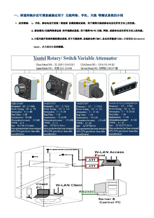 一、研通同轴步进可调衰减器应用于无线网络、手机、天线