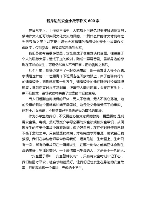 我身边的安全小故事作文600字