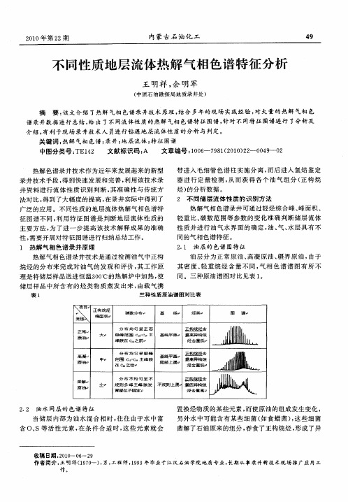 不同性质地层流体热解气相色谱特征分析