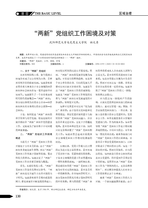 “两新”党组织工作困境及对策