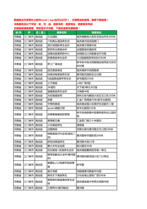 2020新版河南省三门峡市渑池县美容院工商企业公司商家名录名单联系电话号码地址大全78家