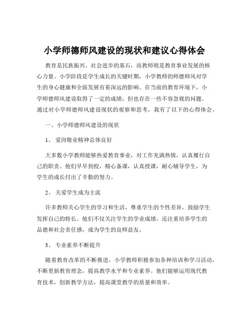 小学师德师风建设的现状和建议心得体会