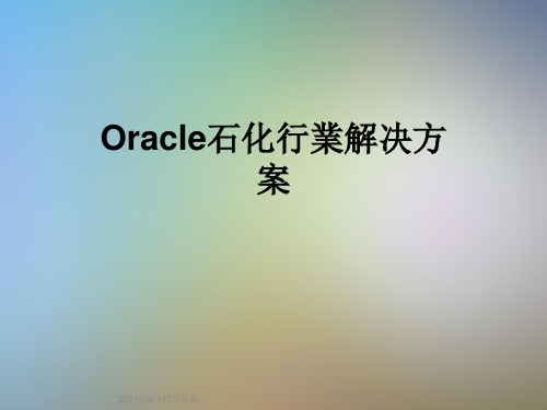 Oracle石化行业解决方案