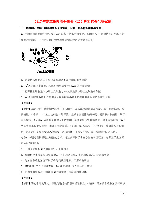 (全国卷)2017年高三生物压轴卷(二)(含解析)