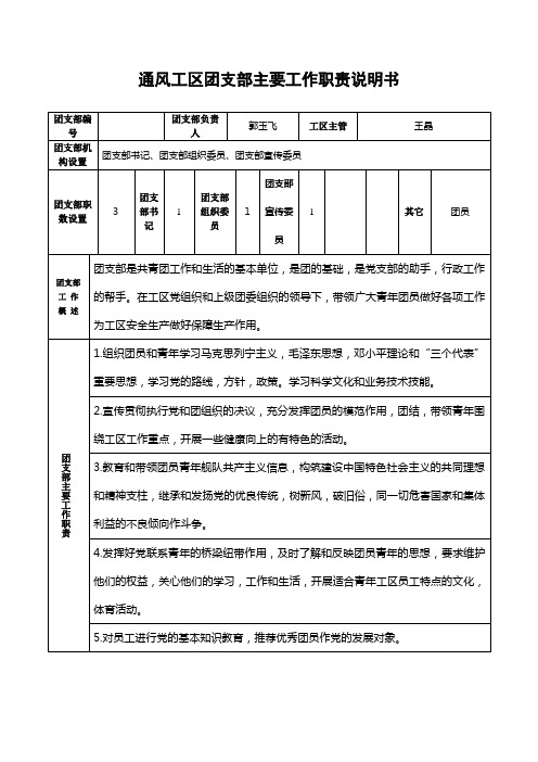 团支部的岗位职责与义务