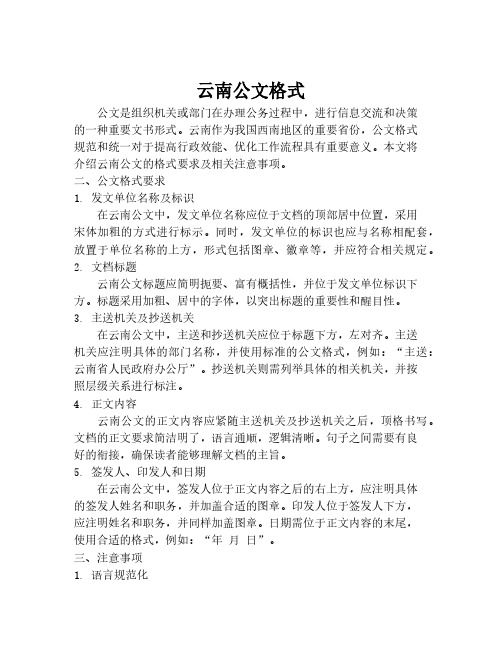 云南公文格式