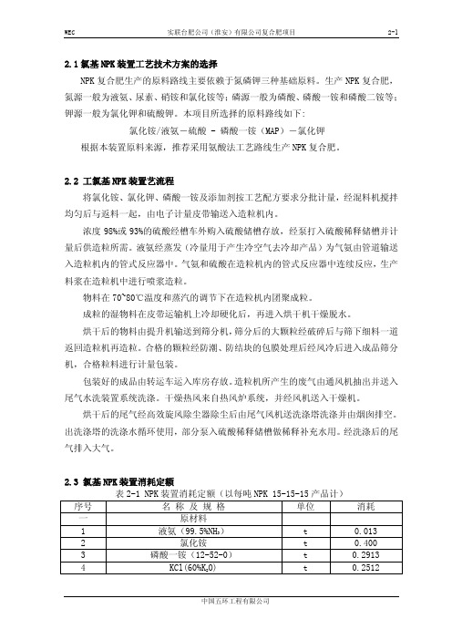 氯基NPK装置工艺技术方案