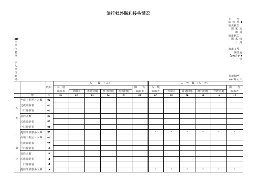 旅游统计报表