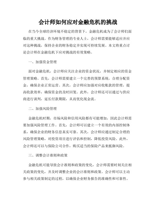 会计师如何应对金融危机的挑战