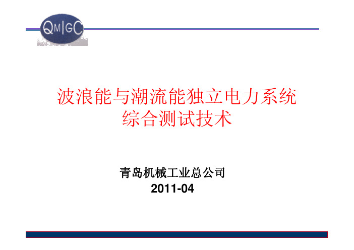 波浪能与潮流能独立电力系统综合测试技术