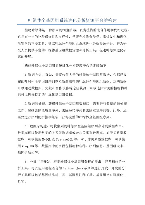 叶绿体全基因组系统进化分析资源平台的构建