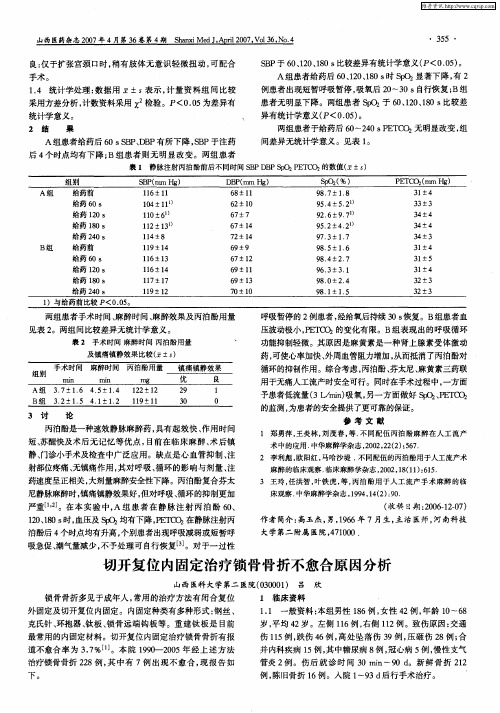 切开复位内固定治疗锁骨骨折不愈合原因分析