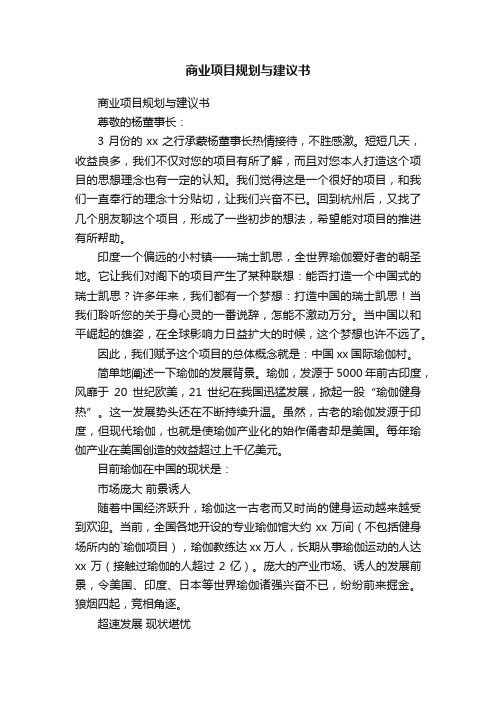 商业项目规划与建议书