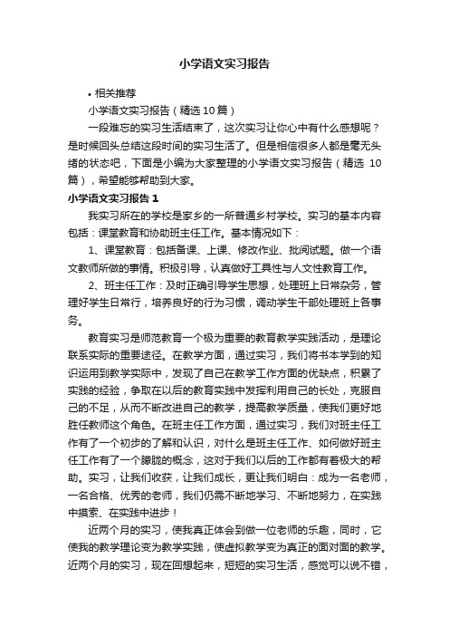 小学语文实习报告