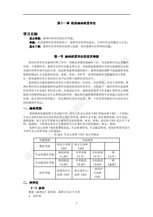 森林资源经营与管理-第11章 组织森林经营单位-学习材料-2019-12-3