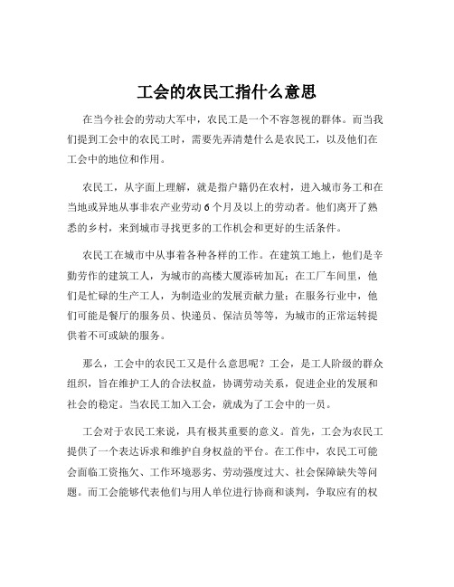 工会的农民工指什么意思