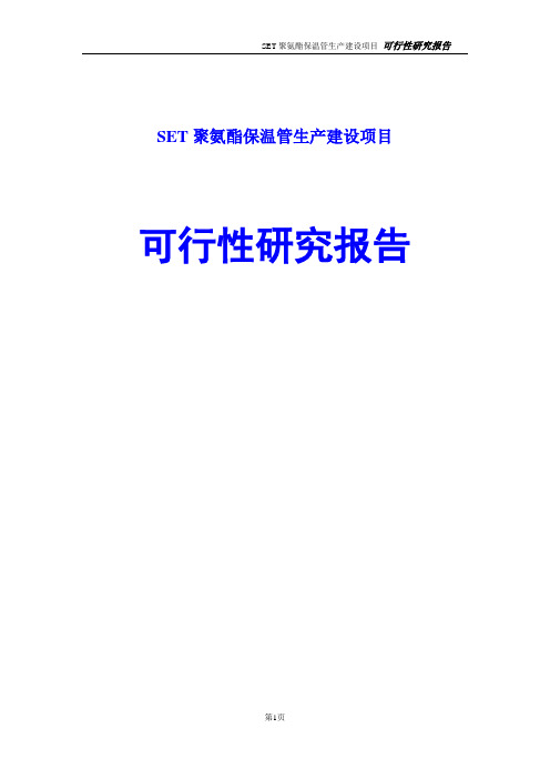 SET聚氨酯保温管生产建设项目可行性研究报告