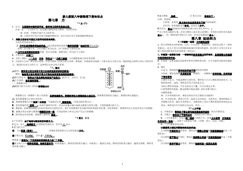 新人教版八年级物理下册知识点总结