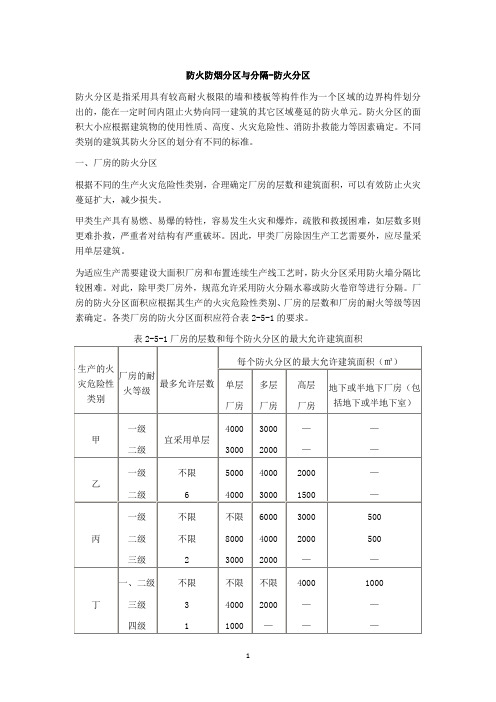 防火防烟分区与分隔-防火分区