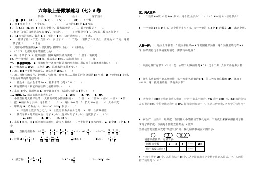 六年级上册数学练习(七)