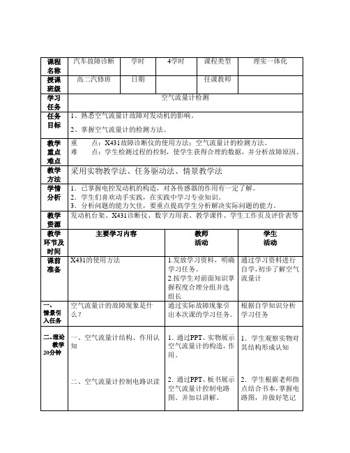 空气流量计检测教案