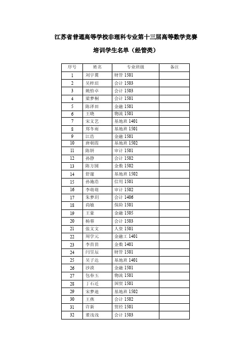 江苏省普通高等学校非理科专业第十二届高等数学竞赛