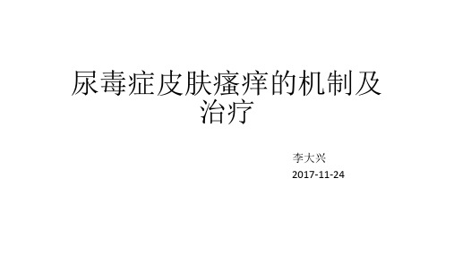 尿毒症皮肤瘙痒的机制及治疗