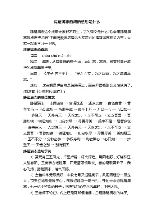 踌躇满志的成语意思是什么