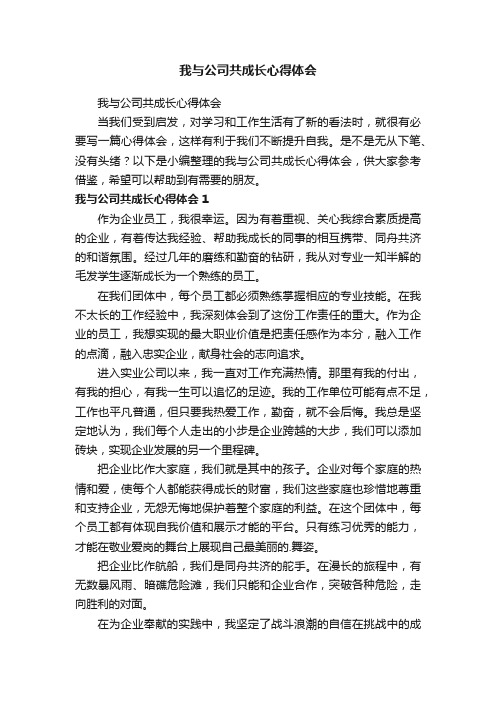 我与公司共成长心得体会