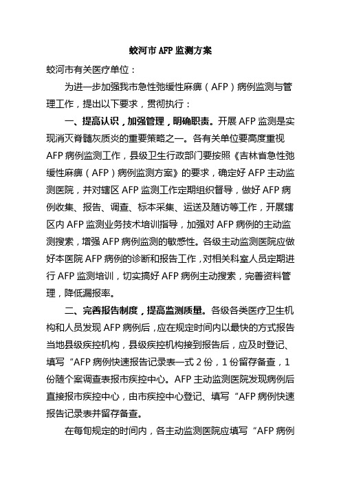 AFP监测方案