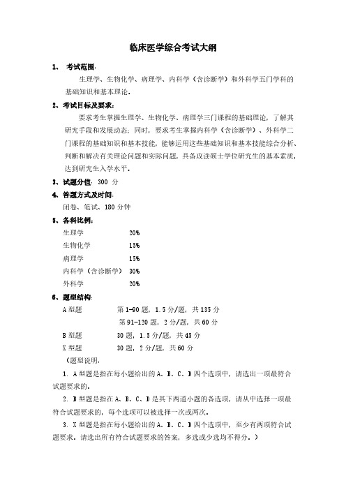 郑州大学2021考研自命题科目考试大纲-706临床医学综合