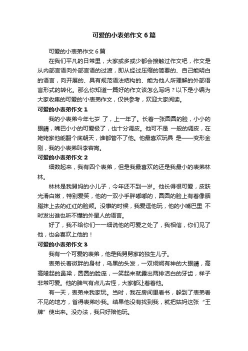 可爱的小表弟作文6篇