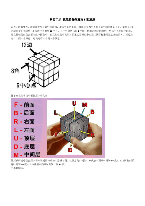 只要7步 就能将任何魔方6面还原