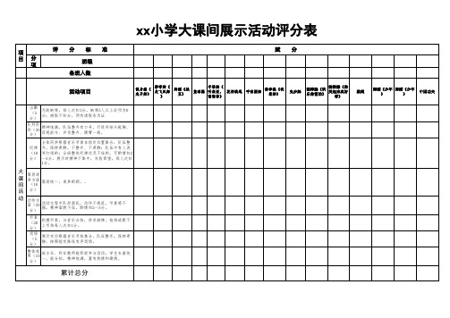 节目展演体育比赛活动评分表