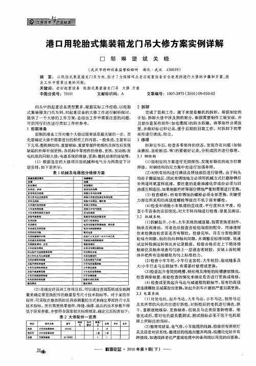 港口用轮胎式集装箱龙门吊大修方案实例详解