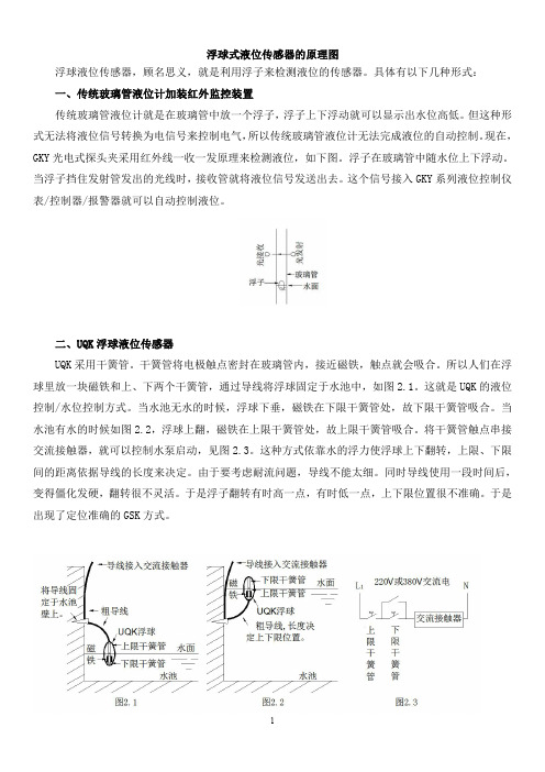 浮球式液位传感器的原理图