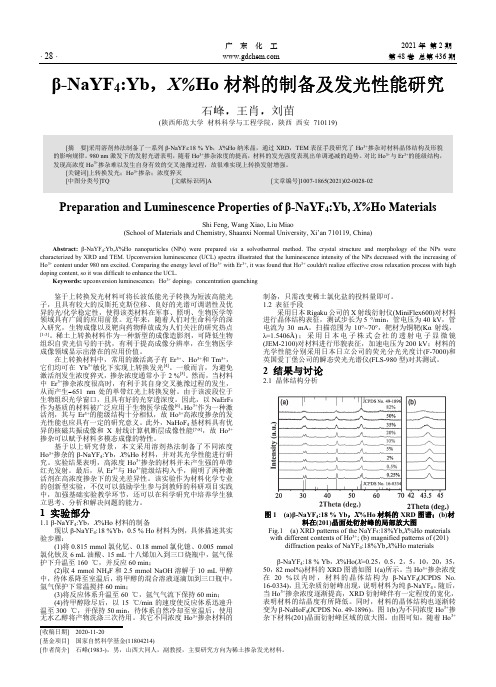 β-NaYF_(4)Yb,X%Ho材料的制备及发光性能研究