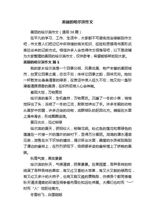 美丽的哈尔滨作文