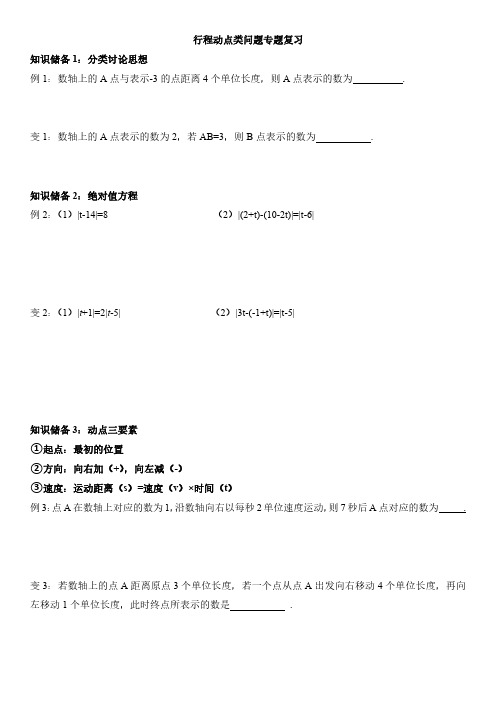 初一数学 行程动点问题复习