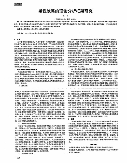 柔性战略的理论分析框架研究