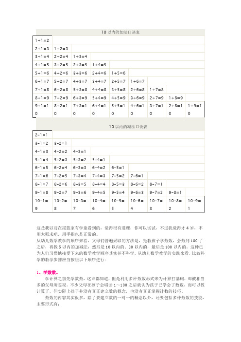 完整word版,10以内加减法1